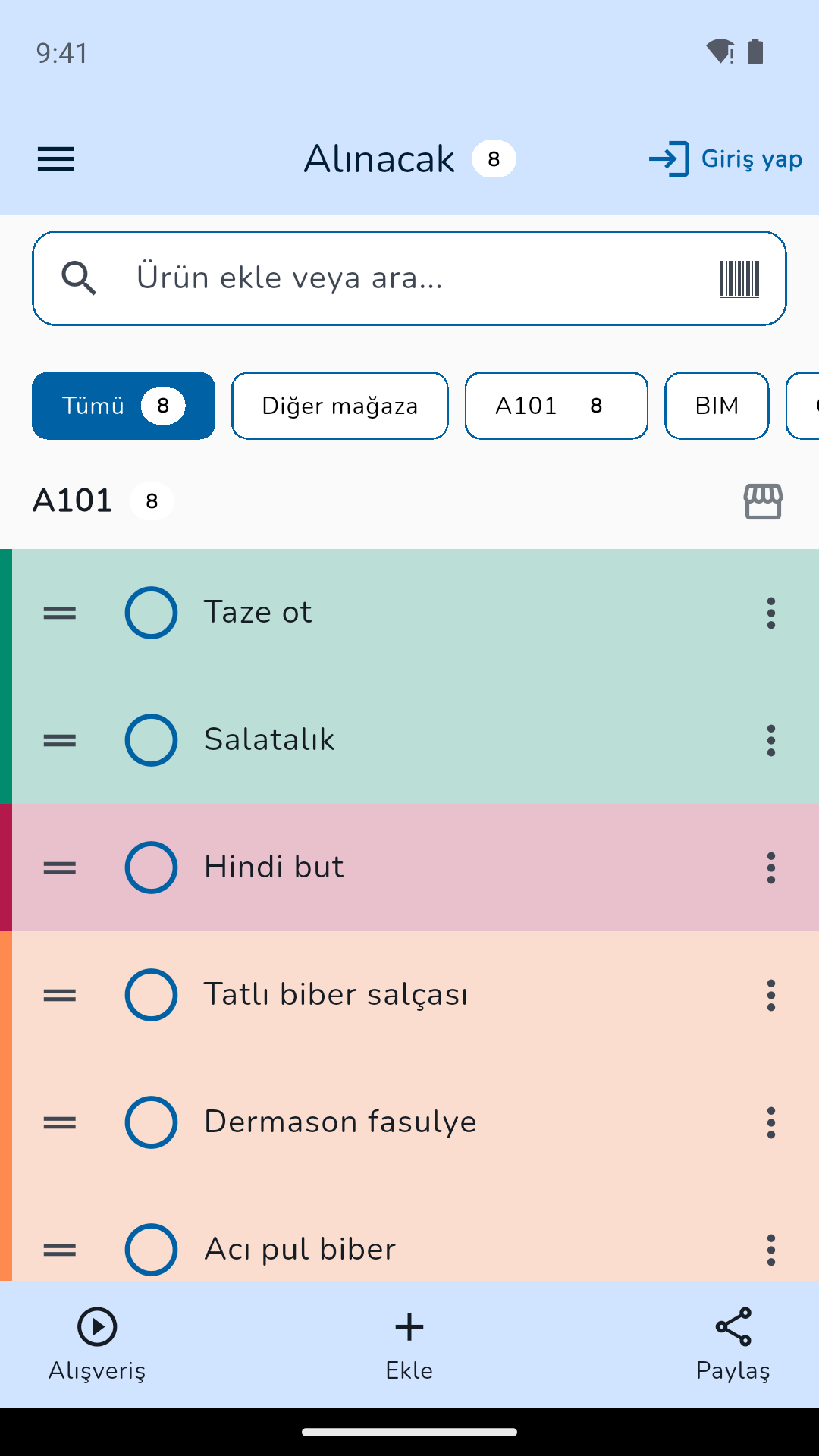 Lista della spesa